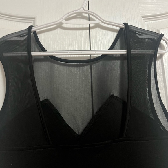 Black Peplum Mesh Dress - Picture 4 of 5